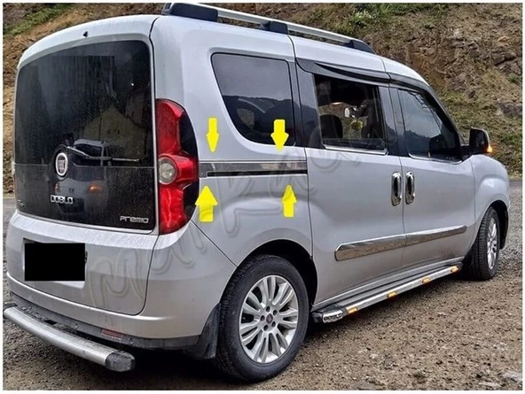 Fiat Doblo Krom Sürgülü Kapı Çıtası 2010-2023 2 Parça Paslanmaz Çelik ürün görseli 1