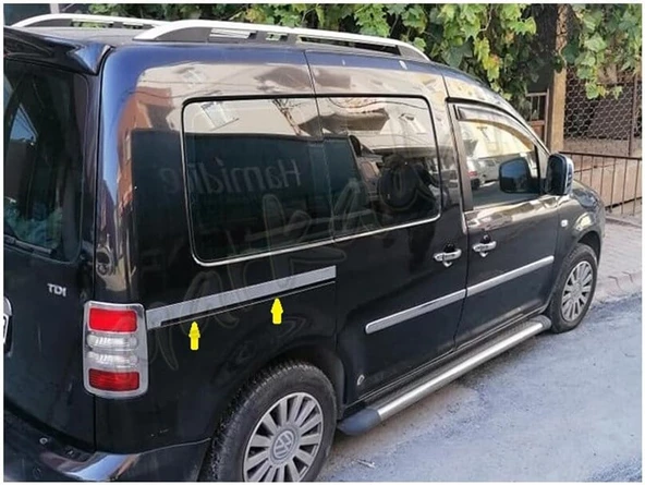 VW Caddy Krom Sürgülü Kapı Çıtası 2004-2014 2 Parça Paslanmaz Çelik - Resim 3