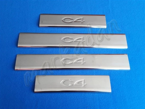 Citroen C4 Krom Kapı Eşiği 2010-2020 4 Parça Paslanmaz Çelik ürün görseli 1