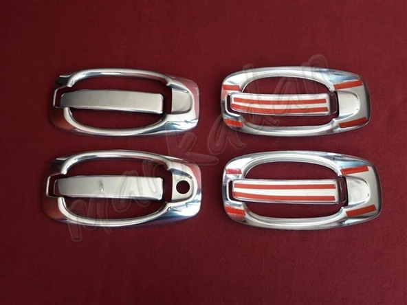 DB Chrome Citroen Nemo Kapı Kolu Nikelajı 2008 Sonrası 4 Kapı 8 Parça P.Çelik - Resim 2