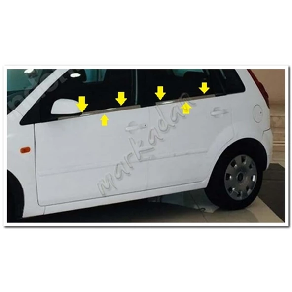 DB Chrome Ford Fiesta Cam Çıtası Nikelajı 2002-2008 4 Parça P.Çelik ürün görseli 1