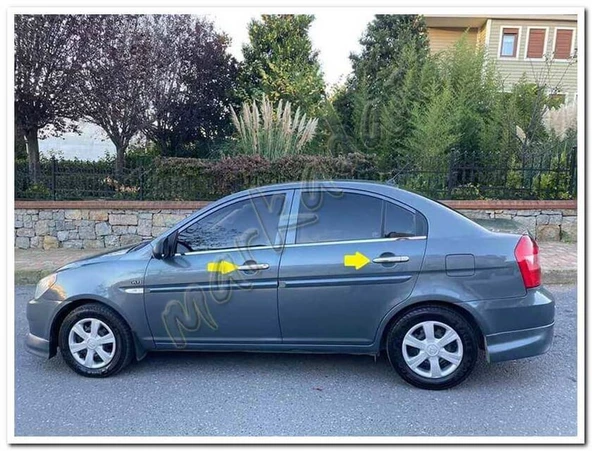 DB Chrome Hyundai Accent Era Kapı Kolu Nikelajı 2005-2011 4 Kapı P.Çelik - Resim 3