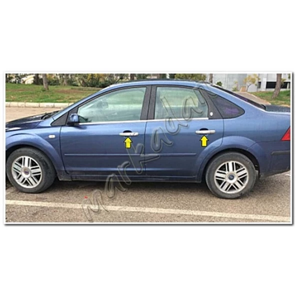 DB Chrome Ford Focus Sedan Kapı Kolu Nikelajı 2005-2011 4 Kapı P.Çelik - Resim 3