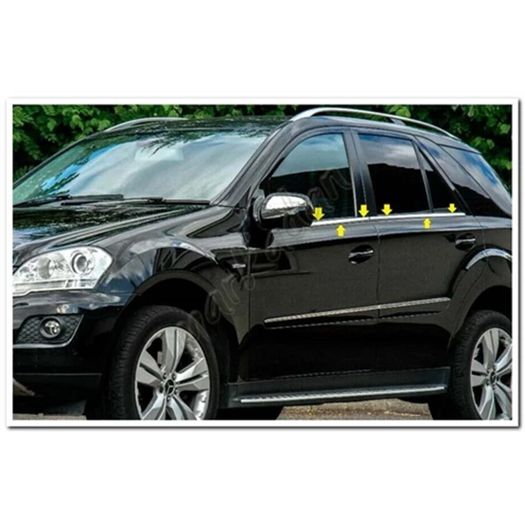 DB Chrome Mercedes ML Klasse W164 Cam Çıtası Nikelajı 2006-2011 4 Parça P.Çelik ürün görseli 1