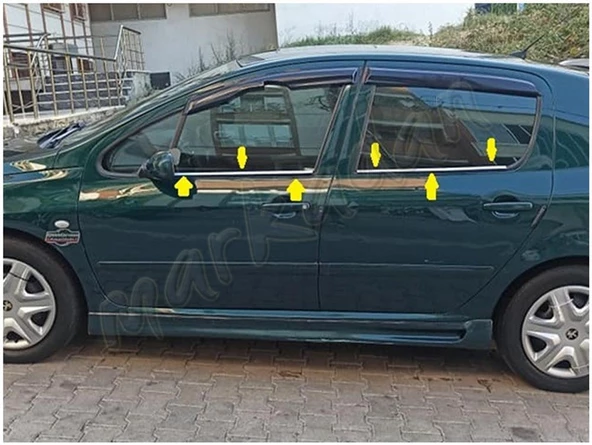 DB Chrome Peugeot 307 Cam Çıtası Nikelajı 2001-2008 4 Parça P.Çelik ürün görseli 1
