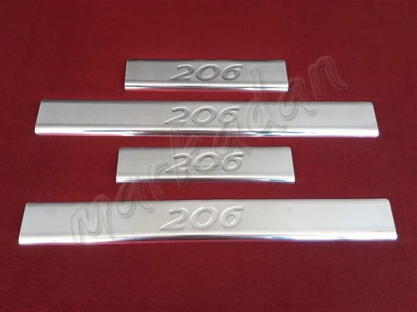 DB Chrome Peugeot 206 Krom Kapı Eşiği 1998-2012 4 Parça P.Çelik ürün görseli 1