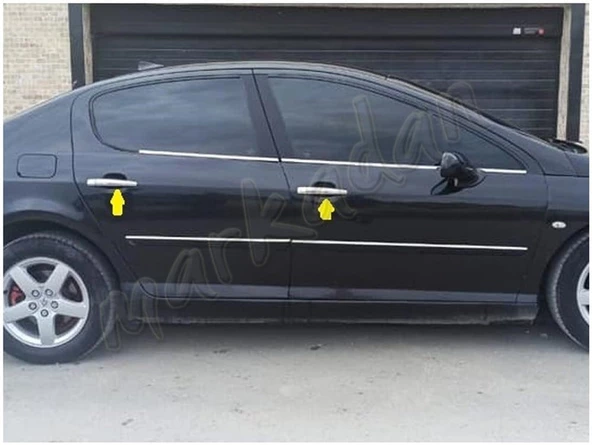 DB Chrome Peugeot 407 Kapı Kolu Nikelajı 2004-2010 4 Kapı P.Çelik - Resim 4