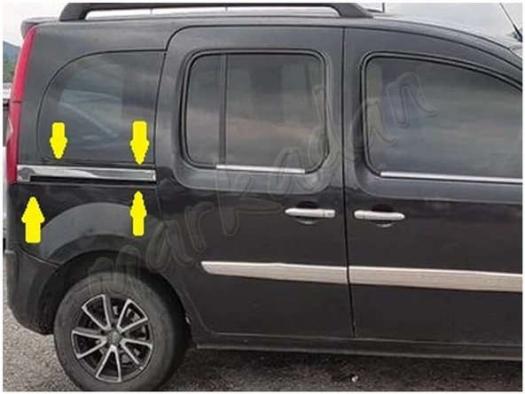 DB Chrome Renault Kangoo Sürgülü Kapı Çıta Nikelajı 2008-2020 2 Parça P.Çelik ürün görseli 1