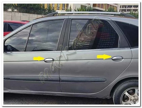 DB Chrome Renault Scenic Kapı Kolu Nikelajı 1996-2003 4 Kapı P.Çelik - Resim 4