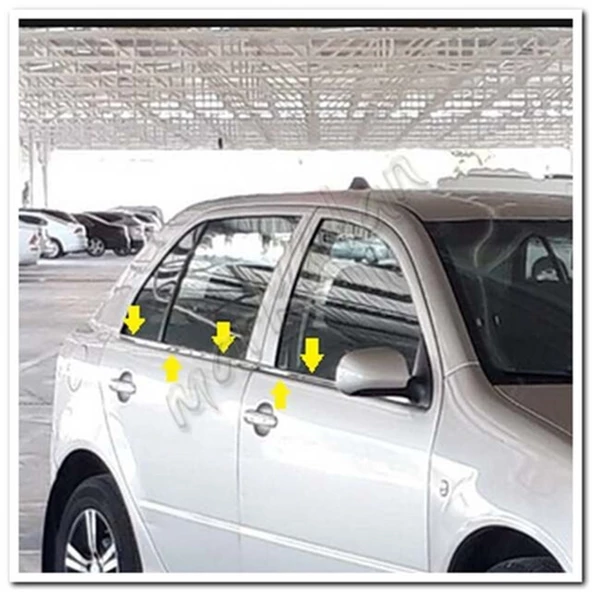 DB Chrome Skoda Fabia HB Cam Çıtası Nikelajı 2000-2007 4 Parça P.Çelik ürün görseli 1