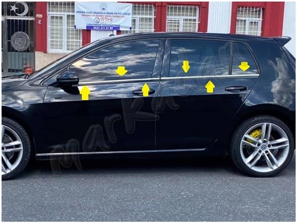 DB Chrome VW Golf 7 Cam Çıtası Nikelajı 2012-2020 4 Parça P.Çelik ürün görseli 1