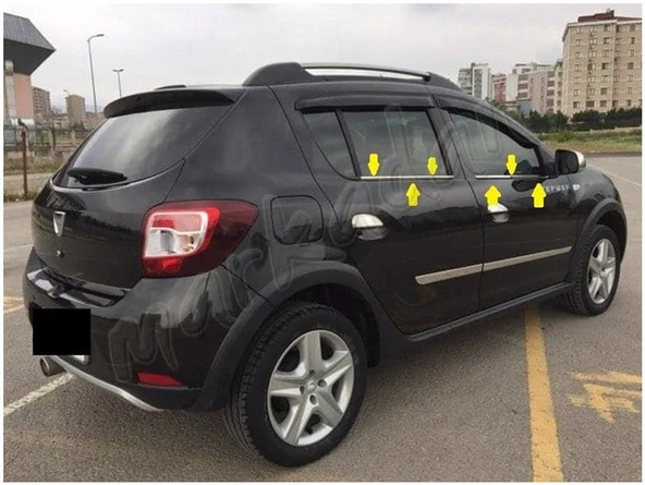 WOC Chrome Dacia Sandero Krom Cam Çıtası 2012-2020 4 Parça Paslanmaz Çelik ürün görseli 1