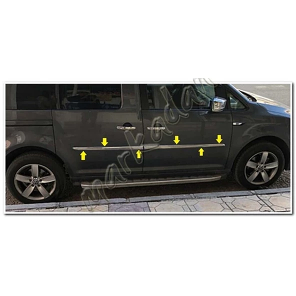 DB Chrome VW Caddy Krom Yan Kapı Çıtası 2015-2020 4 Parça P.Çelik - Resim 2