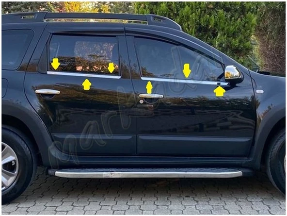 Markadan Dacia Duster Krom Cam Çıtası 2010-2017 4 Parça Paslanmaz Çelik ürün görseli 1