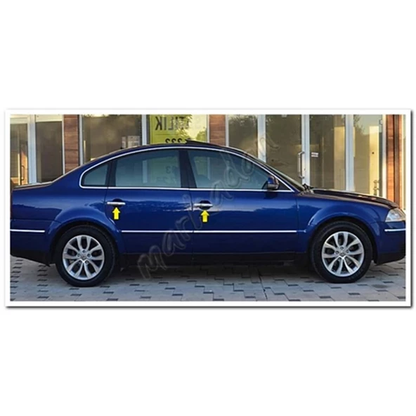Markadan VW Passat 3B Krom Kapı Kolu 1996-2005 4 Kapı Paslanmaz Çelik - Resim 4