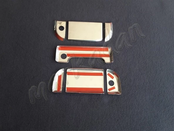 Markadan VW T4 Transporter Krom Kapı Kolu 1995-2003 3 Kapı 7 Parça Paslanmaz Çelik - Resim 2