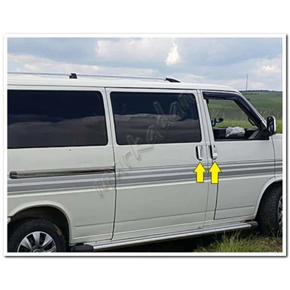 Markadan VW T4 Transporter Krom Kapı Kolu 1995-2003 3 Kapı 7 Parça Paslanmaz Çelik - Resim 3
