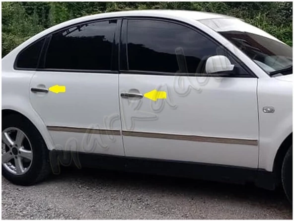 Markadan VW Passat 3B Krom Kapı Kolu 1996-2005 4 Kapı Paslanmaz Çelik - Resim 3