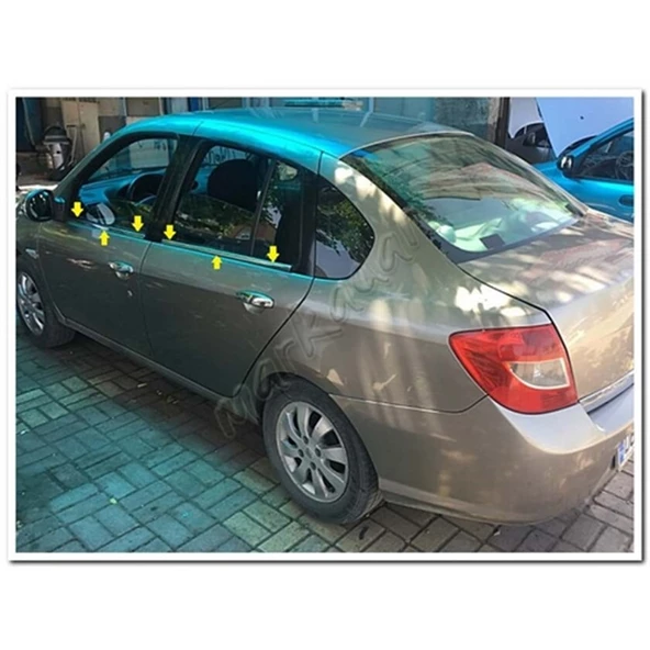 Markadan Renault Clio Symbol Krom Cam Çıtası 2009-2012 4 Parça Paslanmaz Çelik ürün görseli 1