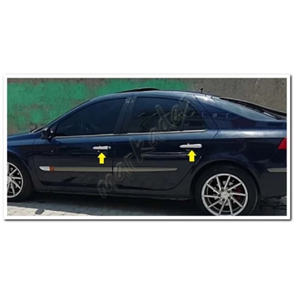 Markadan Renault Laguna 2 Krom Kapı Kolu 2003-2008 4 Kapı Paslanmaz Çelik - Resim 3