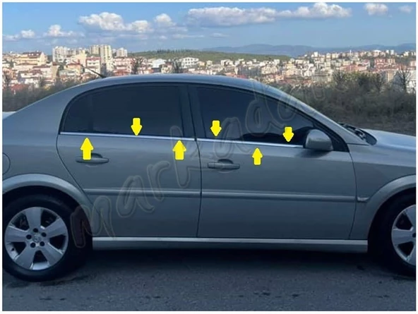 Markadan Opel Vectra C Krom Cam Çıtası 2002-2009 4 Parça Paslanmaz Çelik ürün görseli 1