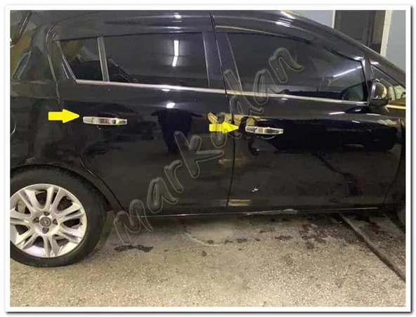 Markadan Opel Corsa D Krom Kapı Kolu 2006-2015 4 Kapı Paslanmaz Çelik - Resim 2