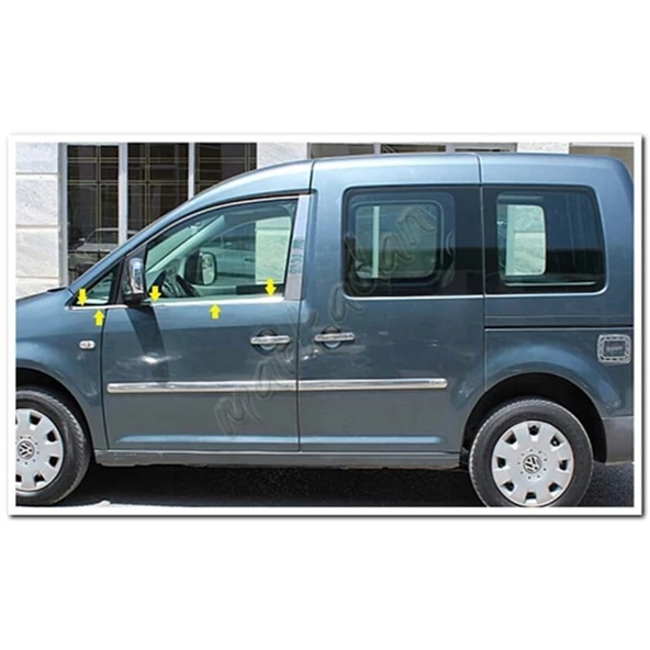 WOC Chrome VW Caddy Krom Cam Çıtası 2004-2014 4 Parça Paslanmaz Çelik ürün görseli 1