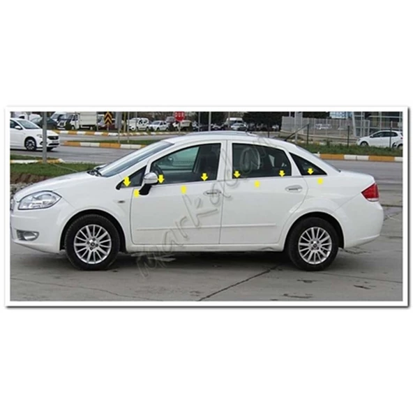 Markadan Fiat Linea Krom Cam Çıtası 2006-2018 8 Parça Paslanmaz Çelik ürün görseli 1
