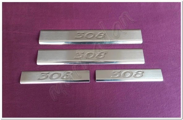 WOC Chrome Peugeot 308 Krom Kapı Eşiği Baskı 2007-2013 4 Parça Paslanmaz Çelik ürün görseli 1