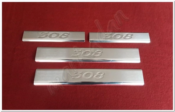 DB Chrome Peugeot 308 Krom Kapı Eşiği Baskı 2007-2013 4 Parça P.Çelik ürün görseli 1