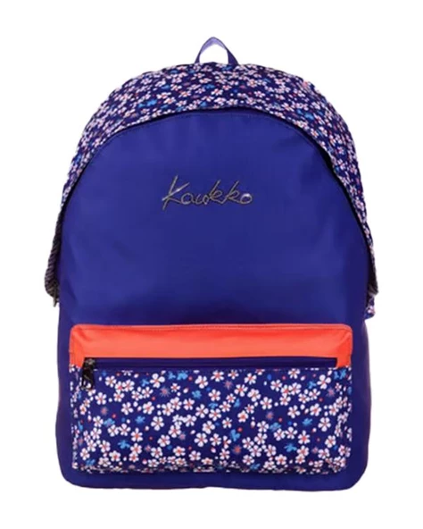 Kaukko Hat Sırt Çantası Navy Blue Flowers K1664 ürün görseli 1