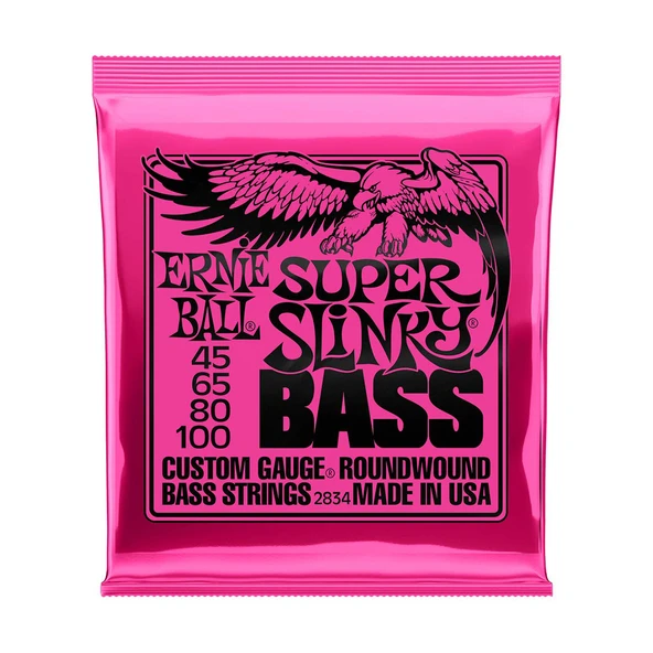 Ernie Ball P02834 Super Slinky Nickel 45-100 (4 Telli) Bas Gitar Teli ürün görseli 1