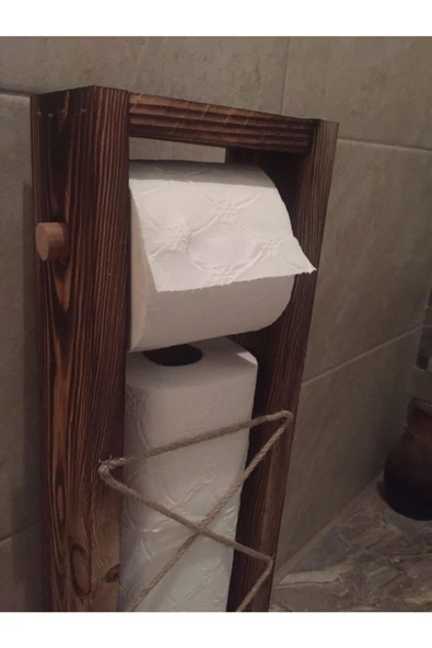 Ahşap Wc Kağıtlık Tuvalet Tuvalet Kağıtlığı Telefon Çiçek Standı Özellikli ürün görseli 1