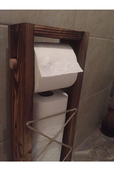 Ahşap Wc Kağıtlık Tuvalet Tuvalet Kağıtlığı Telefon Çiçek Standı Özellikli ürün görseli 1