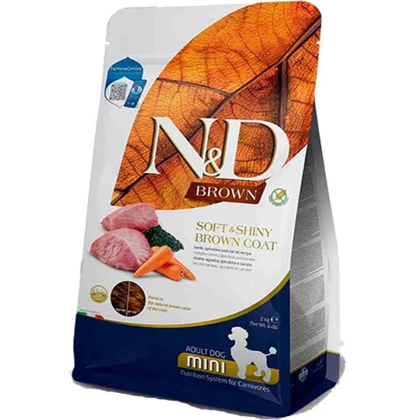 N&D Brown Kuzu ve Havuç Kahverengi Tüylü Mini Irk Tahılsız Köpek Maması 2 Kg ürün görseli 1