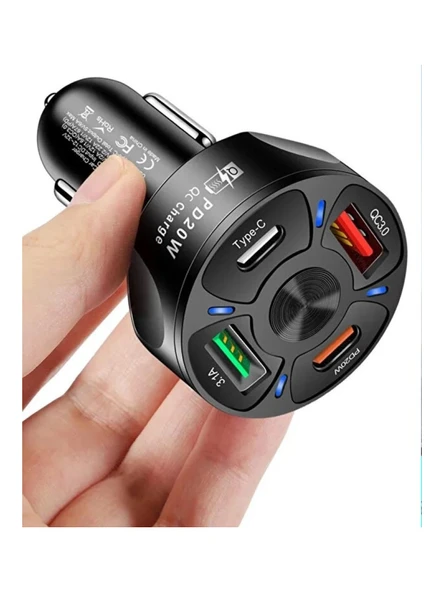 Concord C-776 4 In 1 PD20W + Qc3.0 Araç Çakmaklık Şarj Aleti Hızlı Araç Şarj Cihazı ürün görseli 1