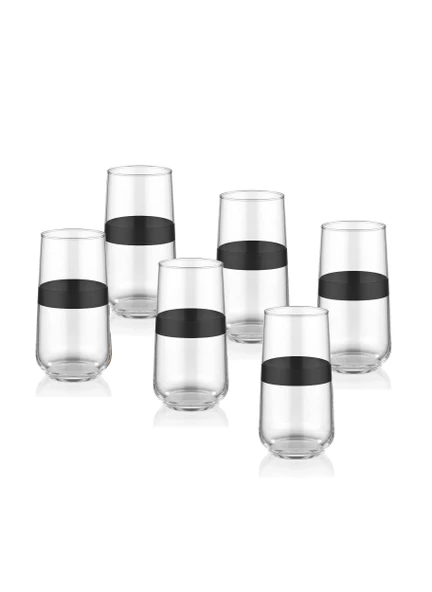 The Mia Dark Su Bardağı Uzun 6 Lı Set DRK0002 ürün görseli 1