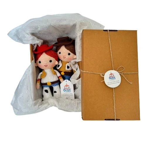 Maskot Toy Story Woody ve Jessie Amigurumi Organik Oyuncak Hediye Seti ürün görseli 1