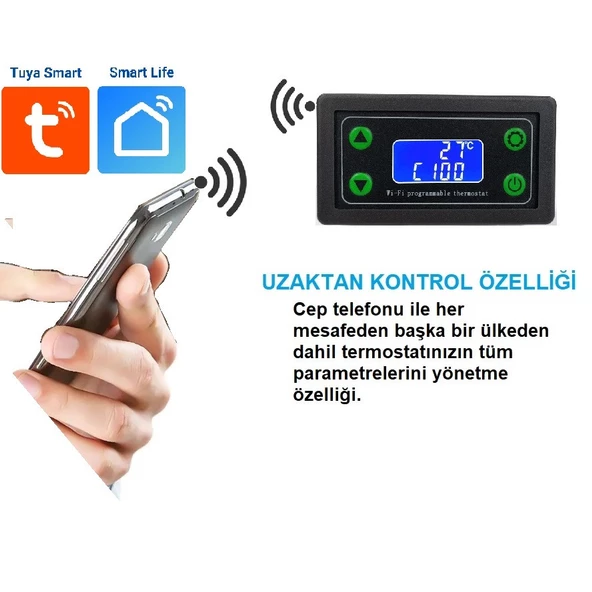 Yate10 Smart Wifi 220V 30A Termostat/ Timer - Resim 2