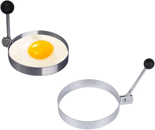 Metalik Daire Şeklinde Metal Omlet Yumurta ve Krep Kalıpları ürün görseli 1