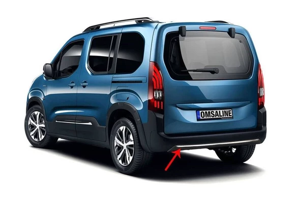 OMSA Peugeot Rifter Krom Arka Tampon Difüzör Çıtası 2019 ve Sonrası ürün görseli 1