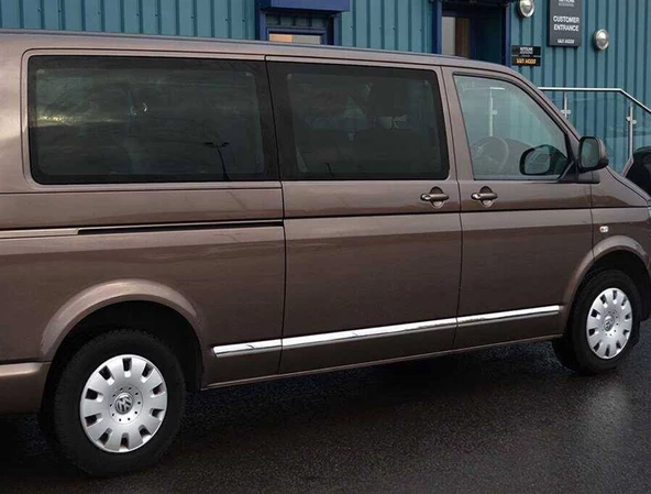 OMSA VW T5 Caravelle Krom Yan Kapı Çıtası 5 Parça Çift Sürgü Kısa Şase 2003 ve Sonrası ürün görseli 1