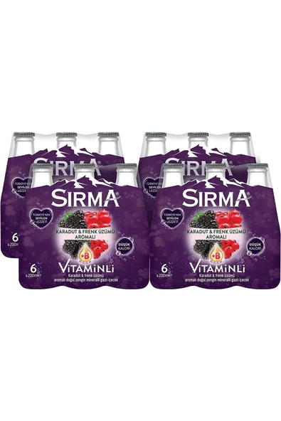 Sırma B Vitaminli Karadut & Frenk Üzümü Aromalı Doğal Maden Suyu 24x200 ml ürün görseli 1