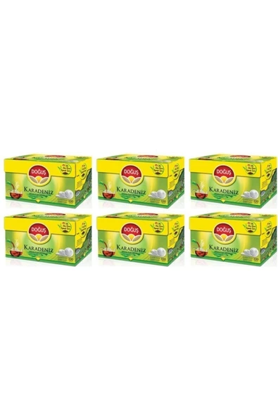 Doğuş Karadeniz Demlik Poşet Çay 100'lü 6 Paket 6*100'lü ürün görseli 1