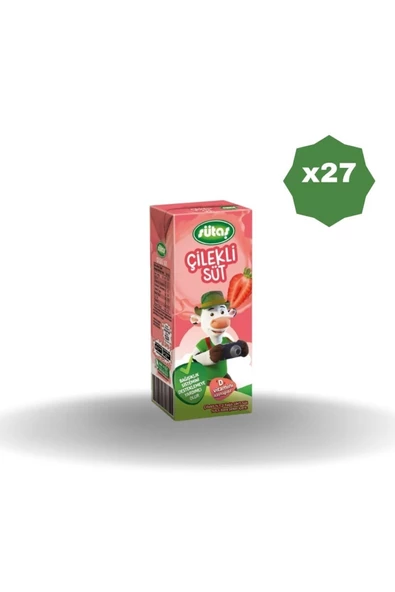 SÜTAŞ ÇİLEKLİ SÜT 200 ML X 27 ADET ürün görseli 1