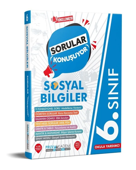 6. Sınıf Sosyal Bilgiler Sorular Konuşuyor Soru Bankası Pruva Akademi ürün görseli 1