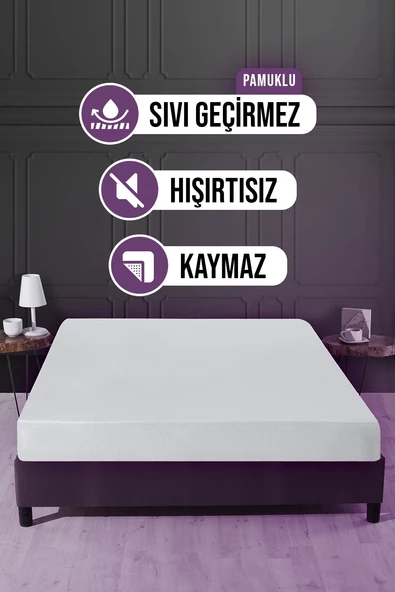 Pamuklu Fitted Sıvı Geçirmez Yatak Alezi 140 x 200 cm ürün görseli 1