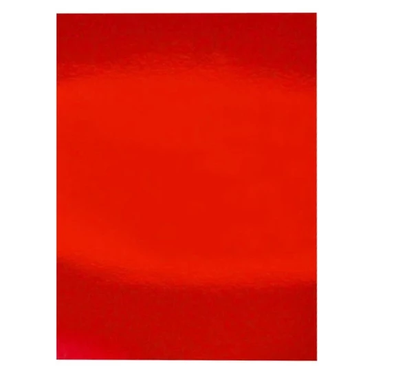 Aynalı Metalik Metalize Fon Kartonu Kırmızı 50x70cm 10 Adet (Tek Renk) ürün görseli 1