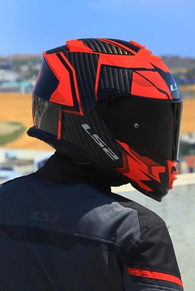 LS2 STORM 2 TRACKER SİYAH-KIRMIZI KASK (SİYAH+ŞEFFAF CAMLI) - Resim 7