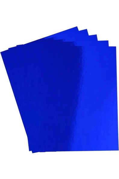 Aynalı Metalik Metalize Fon Kartonu Mavi 50x70cm 10 Adet (Tek Renk) ürün görseli 1